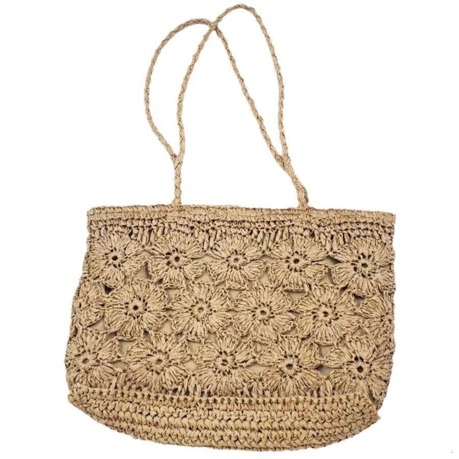 Round Straw Beach Vintage Handmade Woven Tote Shoulder Raffia Rattan Bag Bohemian Summer Vacation Casual Crochet Travel