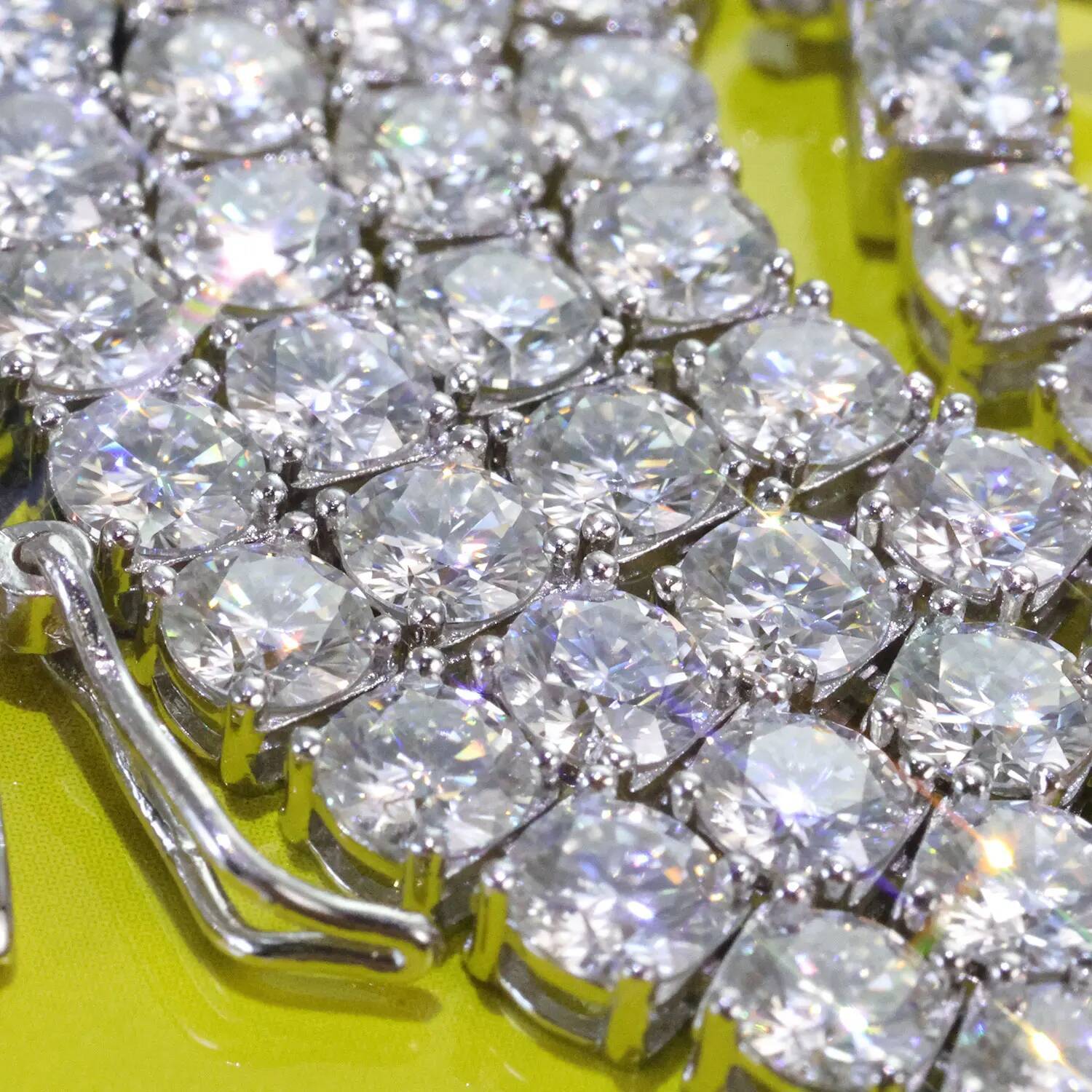 ESKEEM Moissanite Necklace Sier Iced Out VVS Pass Dia Tester 2/3/4/5mm Tennis Chain Fine Jewelry