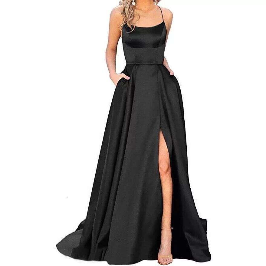 Solid Color Long Slimming Off-Shoulder Fashion Bridesmaid Group Evening Dress B5