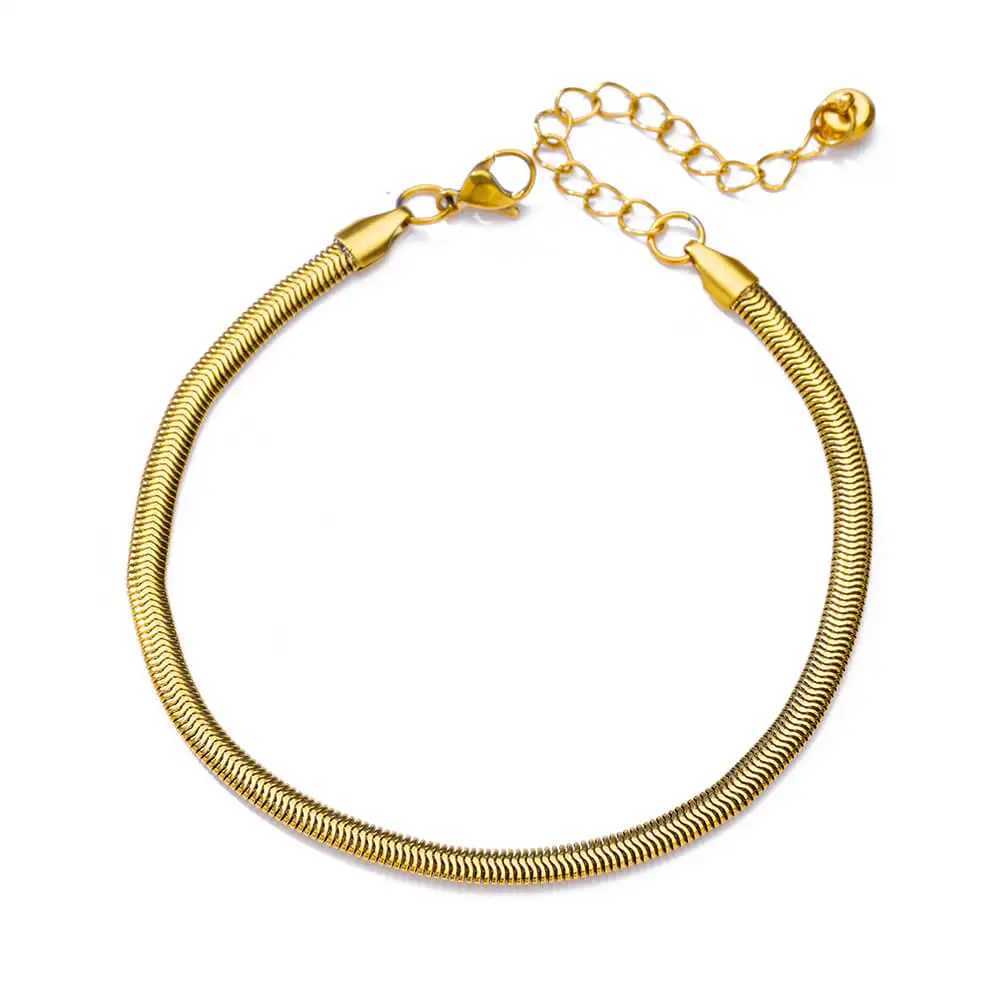 Chain Anklet For Women Girls Adjustable Summer Beach Snake Chain Stainless Steel Waterproof Foot Jewelry Party 2025 Fashion Gift W250604