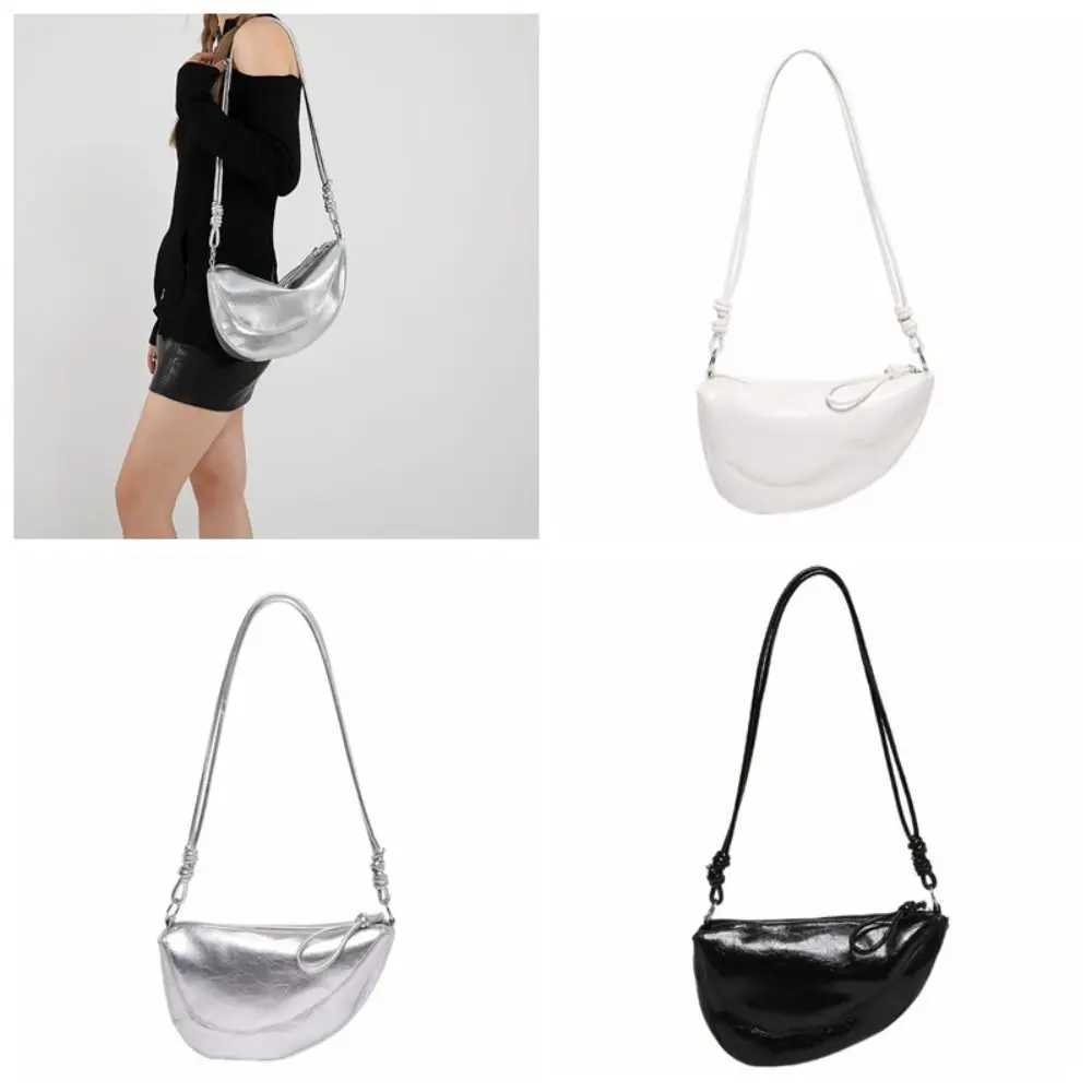 PU Leather Retro Saddle Bag Korean Style Fashion Design Crossbody Bags Solid Color Shoulder Bag Versatile Dumplings Bag Outdoor XJ250604