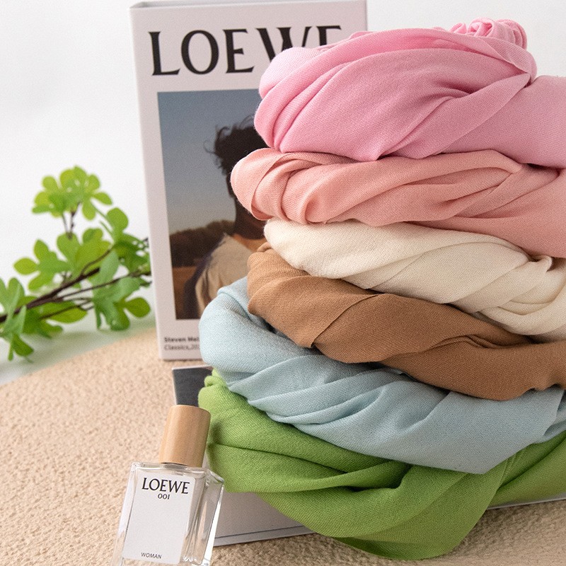 K924 Solid color Korean chiffon scarf for women sun protection warmth all-match
