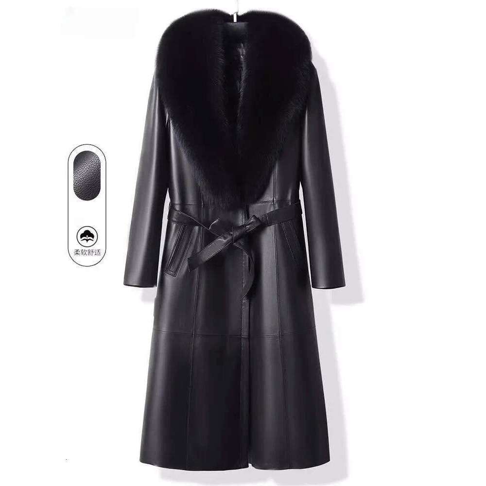 Chic Casual Trenchcoat Women's Overcoat 2024 Autumn Winter New Fashion Loose Mid-Length All-Match PU Leather Coat
