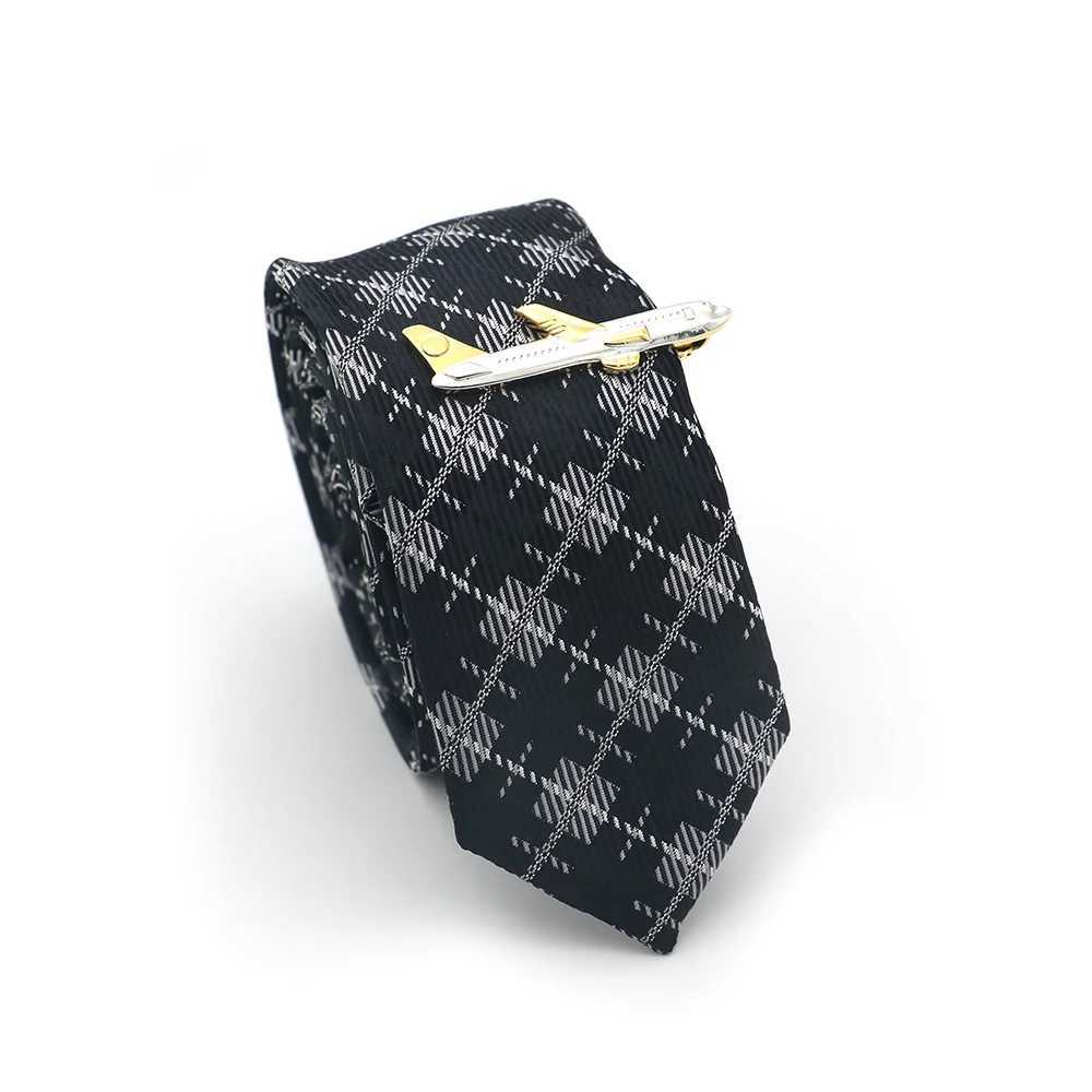 Quality Brass Material Novel Golden Color Plane Tie Pin For Men Aircraft Tie Clips Wholesale Retail W250604