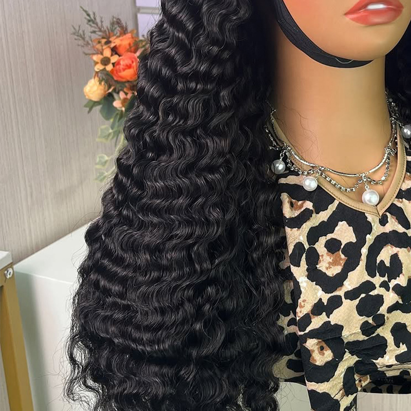 natural black 5x5 hd lace front myanmar deep wave wig precut hairline thicker curls