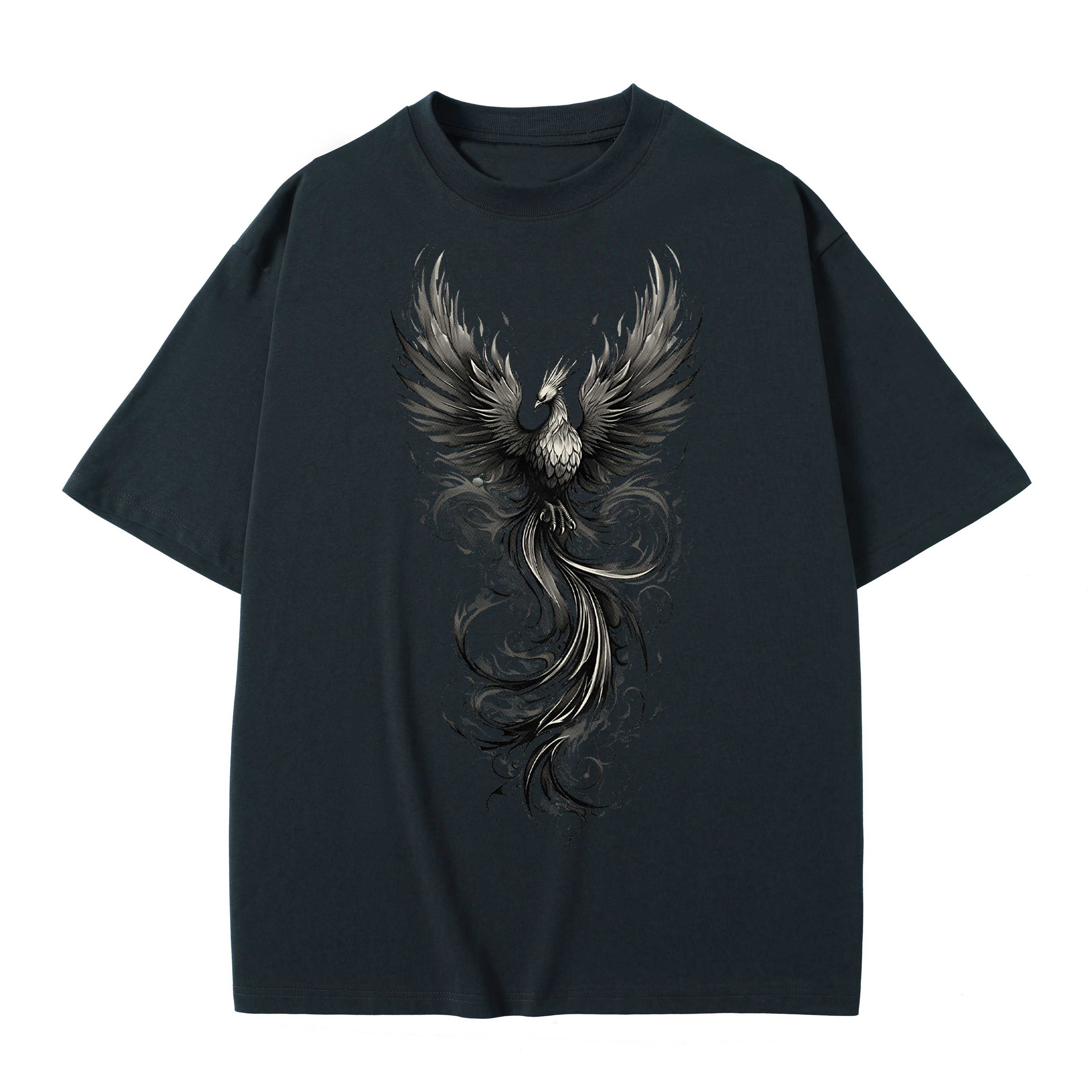 T-shirt men's top designer cotton T-shirt Silver the phoenix short sleeved clothing high-quality fashionable T-shirt BROADTRUE