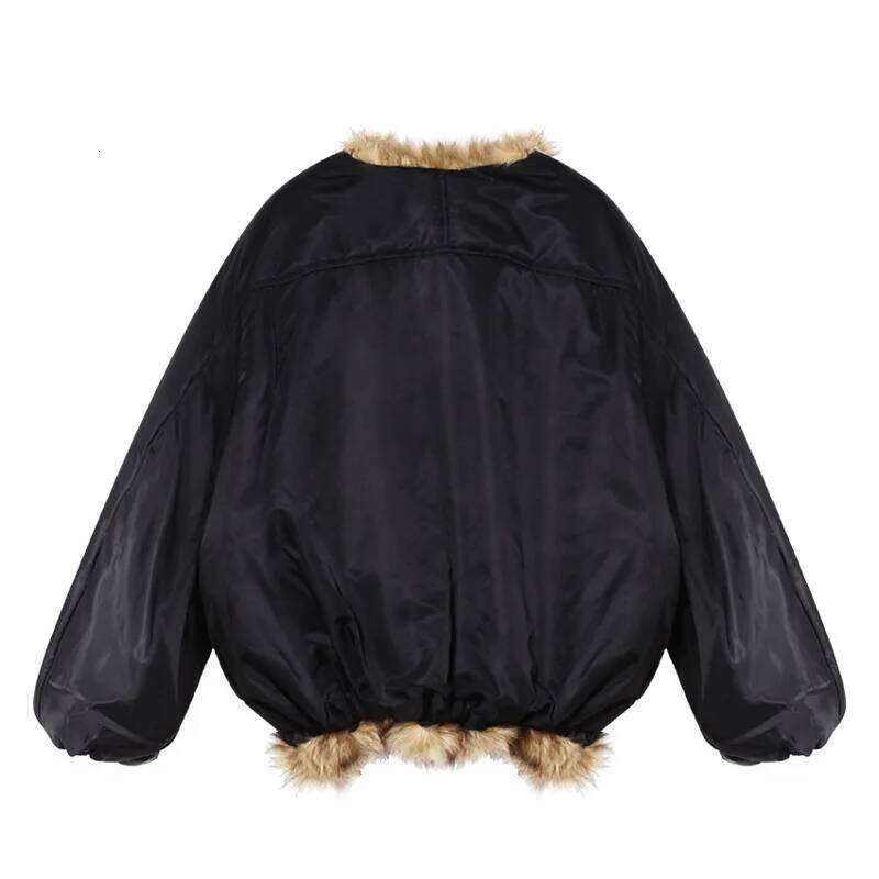 ZMEENNA 2024 Winter Black Long Sleeve Cardigan Fur Coats For Women Fashion Female New Elegant Tops Wear ZM624
