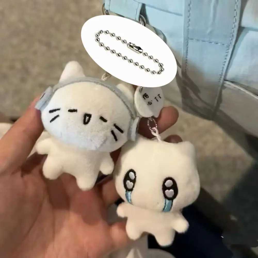Cartoon Plush Cat Pendant Earphone Cat Doll Cute Plush Hangings Ornament Bag Accessories Car Pendant Keys Accessories Keychain W250604