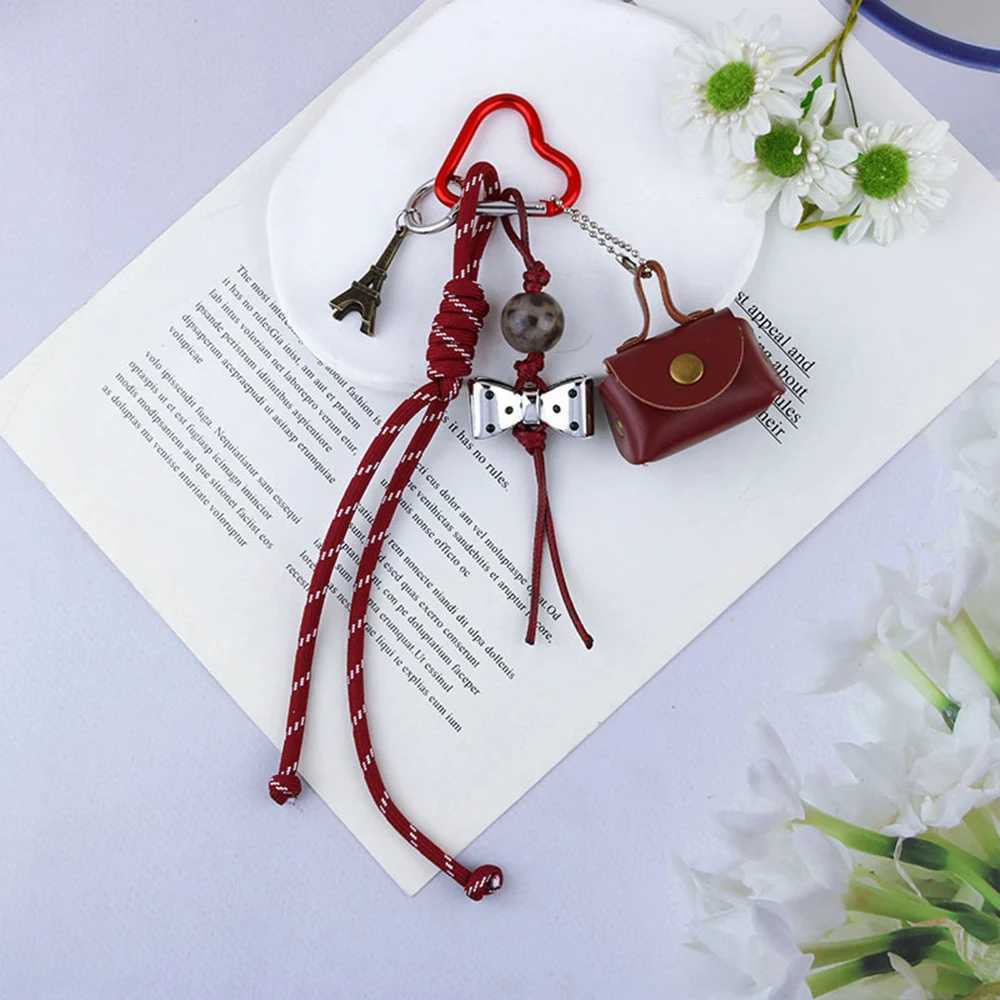 Phone Decoration Bag Charms Korean Braid Rope Bowknot Pendant Keychain Fashion New Bag Hanging Keyring Handbag Accessories W250604