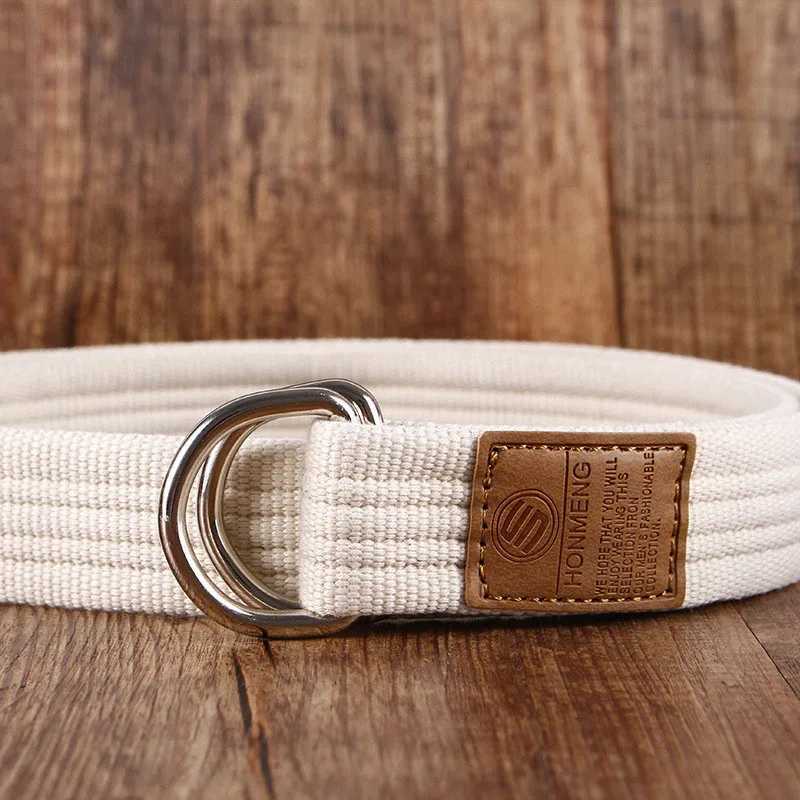 New Unisex Canvas Belt Double Ring Buckle Military Belt Army Belts Men Womens Casual Business Cowboy Pants Belt W250604