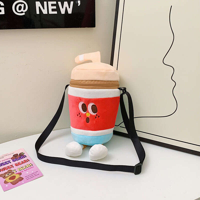 Creative Funny Ins Hamburger French Fries Cola Shoulder Crossbody Bag Soft Cute Girl Plush Handbag