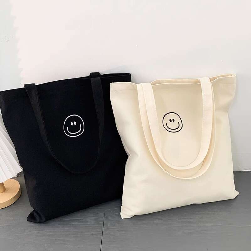 Minimalist Tote for Students, Class Book Bag, Single Shoulder Versatile with Zipper, Commuter Canvas Bag