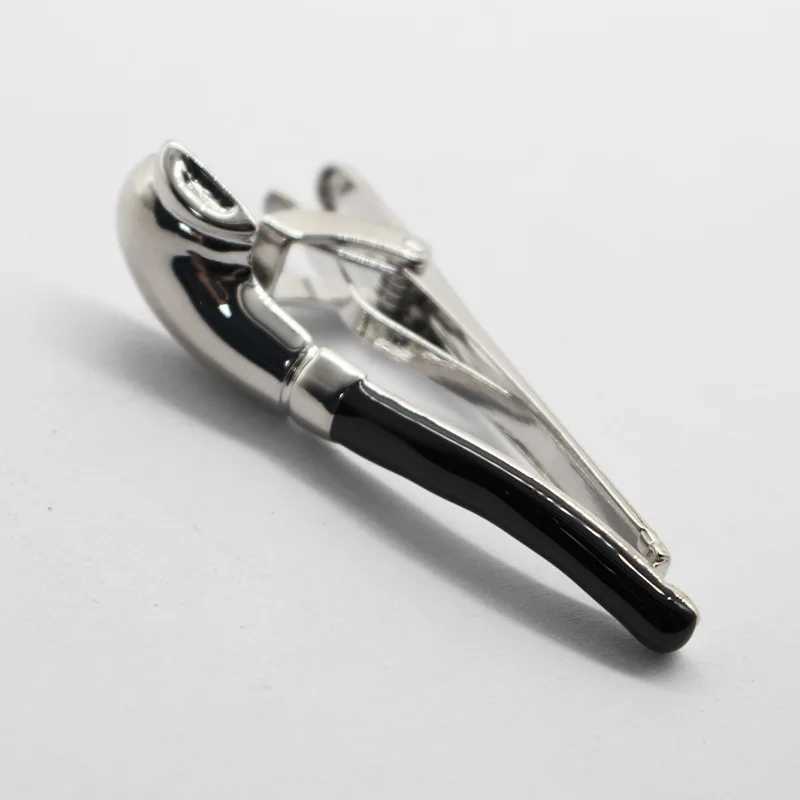 Geometric Shape Pipe Tie Clip Copper Product Finely Electroplated Texture Business Office Mens Suit Evening Gown Accessories W250604