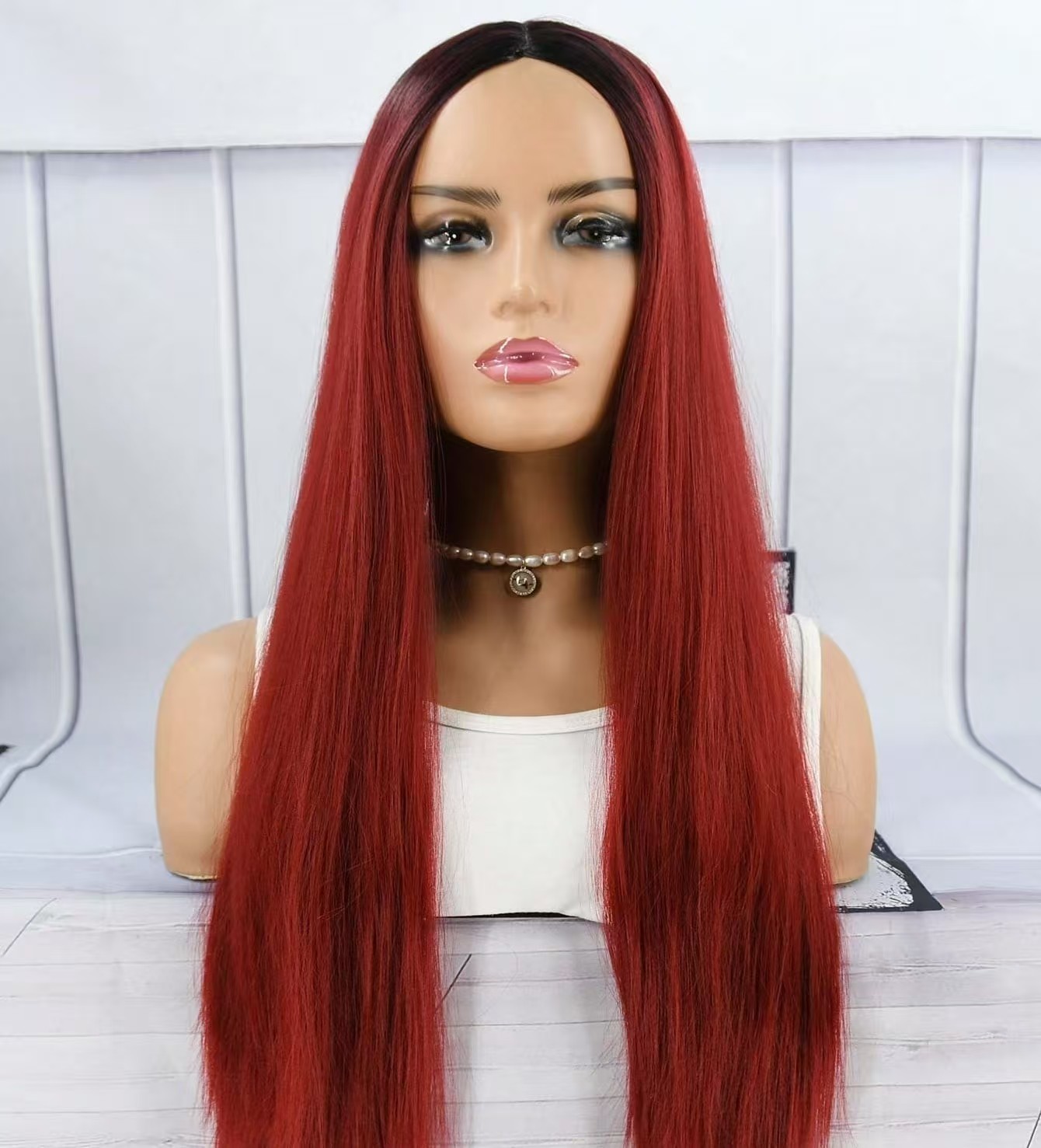 Realistic Looking Female Full Headpiece: Pre-Tied Synthetic Lace-up Braided Hairstyle