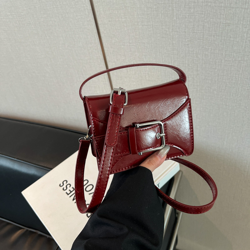 designer Korean Style Solid Color Simple Niche Belt Mini Handbag Small Square Bag for Women 2025 Summer New Cute Small Wallet