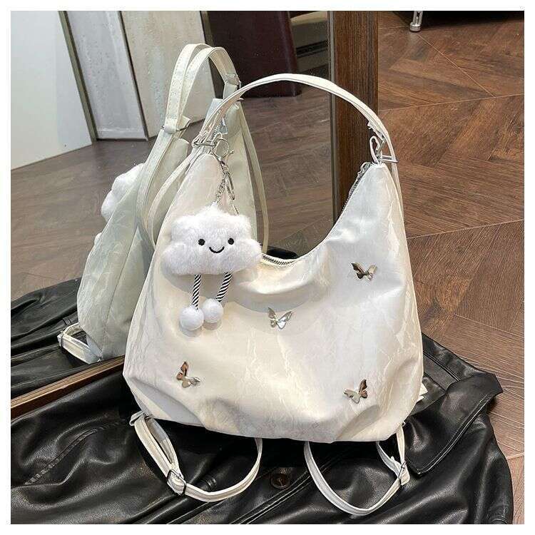 Women's Large Capacity Butterfly Decor Shoulder 2025 New Fashion Commuter Backpack Multi-use Tote Bag