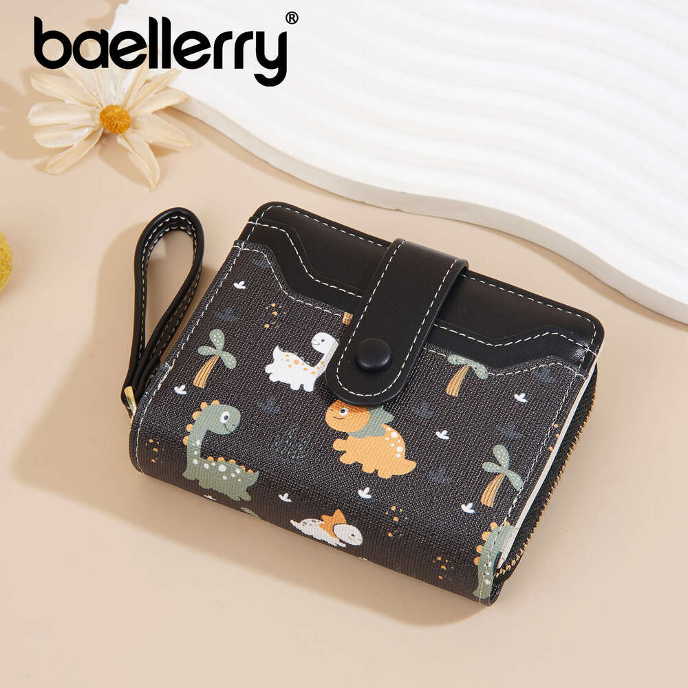New Baellerry for Women Cartoon Print Short Multi-Card Slot Zipper Wallet High-End Coin Purse