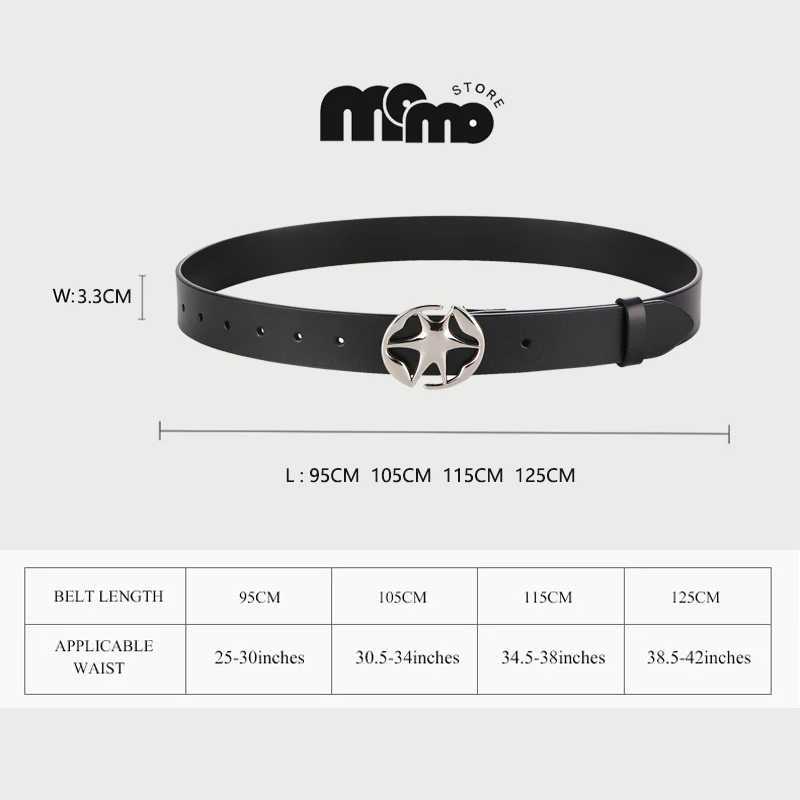 Fashion Y2k Belt for Women Hollow Star Buckle Ladies Waistband Skinny Belts Vintage Adjustable Leather Belt for jeans dress W250604