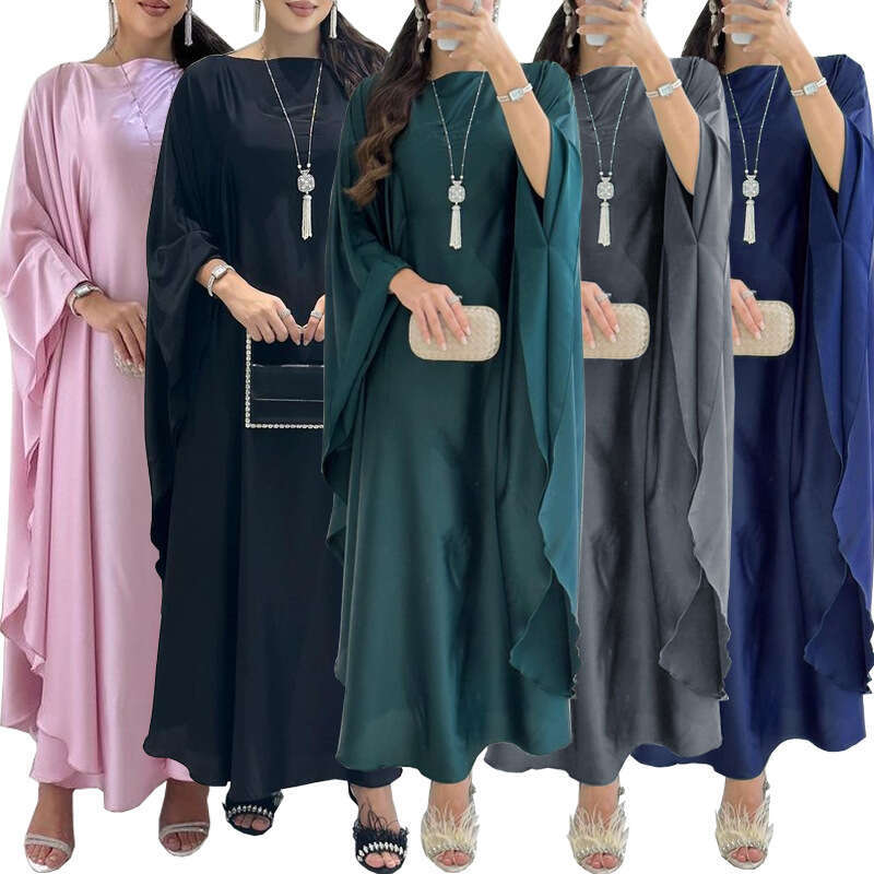 Mq096abaya Muslim Dress Modest Fashion Pullover Soft Light Embroidered Long Robe Women's Clothing B5