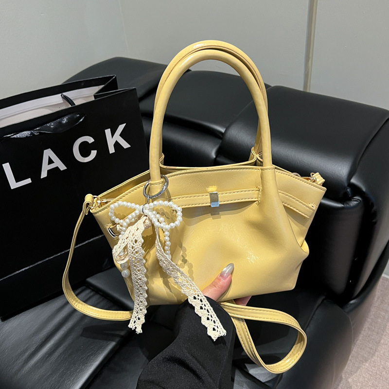 designer Korean Niche Handheld Basket Bag for Women 2025 New Trendy Fashion Sweet Lace Bucket Bag Cros