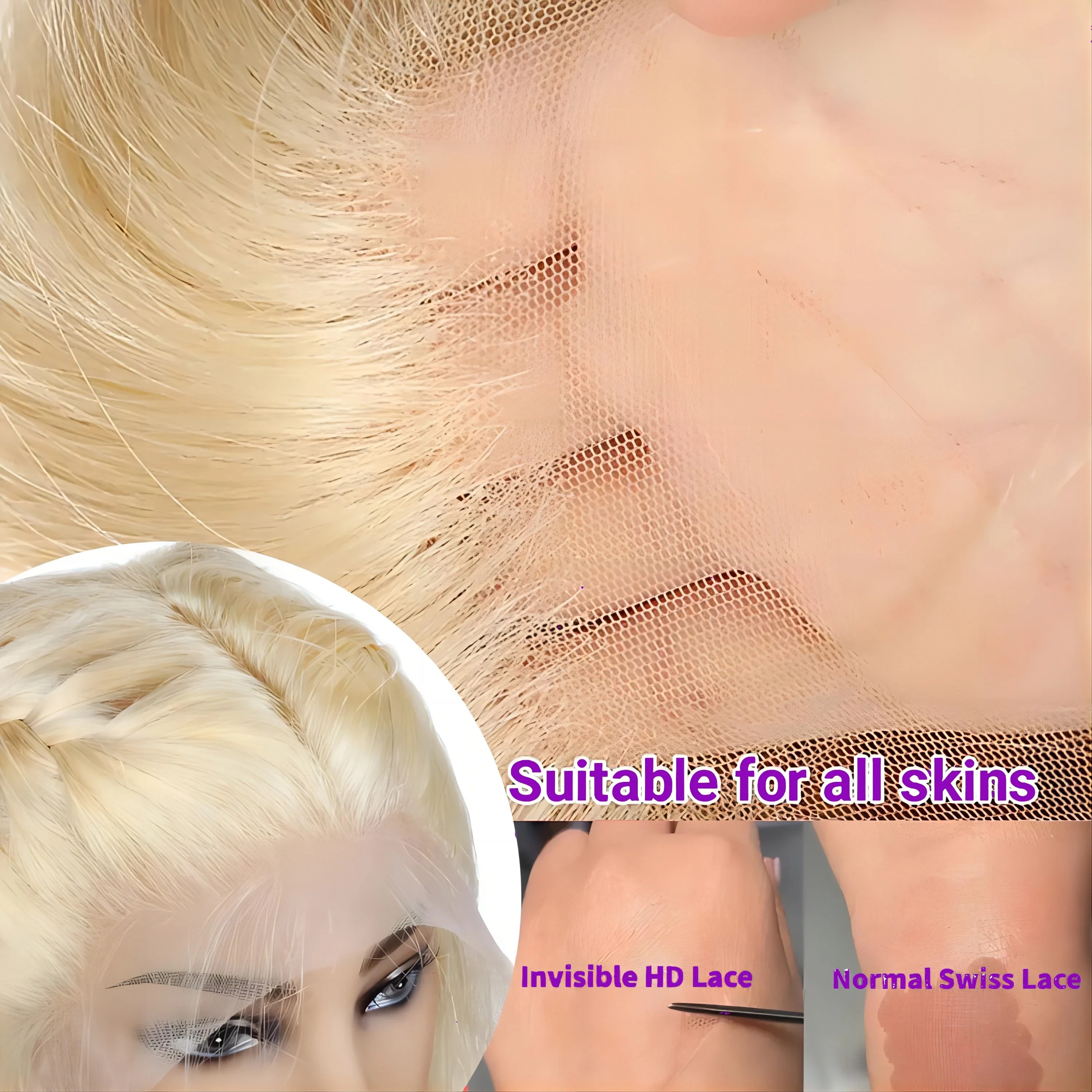 613 Honey Blonde 40 Inch HD Lace Front Wigs 13x6 Body Wave Human Hair Curly Frontal Wig For Women 200 Density Synthetic