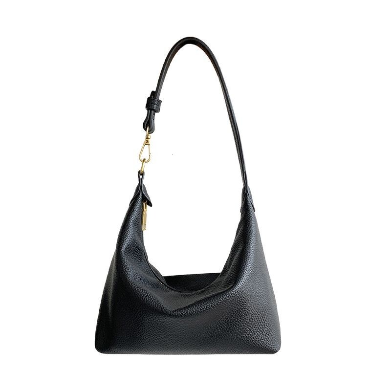 Spring 2025 new soft leather shoulder bag for women simple and large capacity commuting armpit bag ladies style handbag