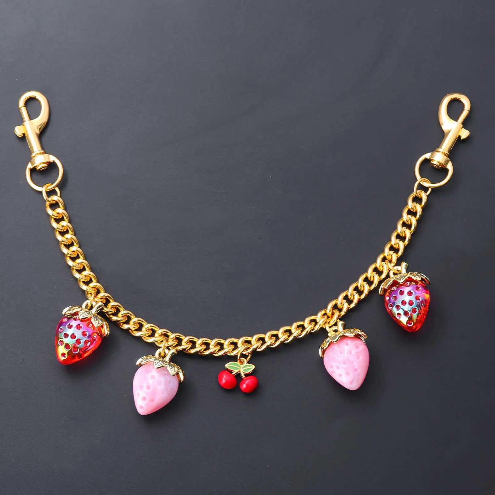 Cute Strawberry Cherry Bag Keychain Fashion Fruit Strawberry Cherry Bag Charm Keychain For Women Bag Charm Jewelry Gifts W250604