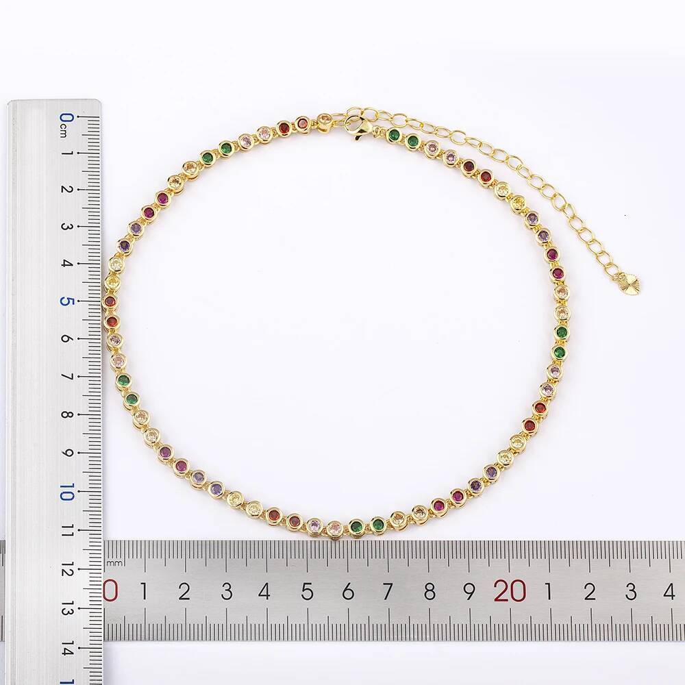 Nidin Ins Hot Sale Sexy Choker Iced Out Tennis Chain Necklace For Women Cubic Zircon Crystal Neck Accessories Jewelry