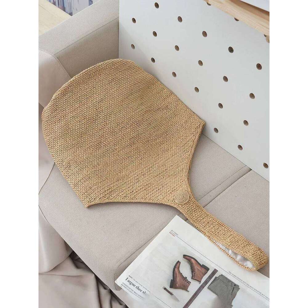 OLOEY Big Capacity Raffia Straw Seaside Holiday Travel Beach Bags Women Tropical Leather Hangbag Crochet Large ToteBag Reticule Chic