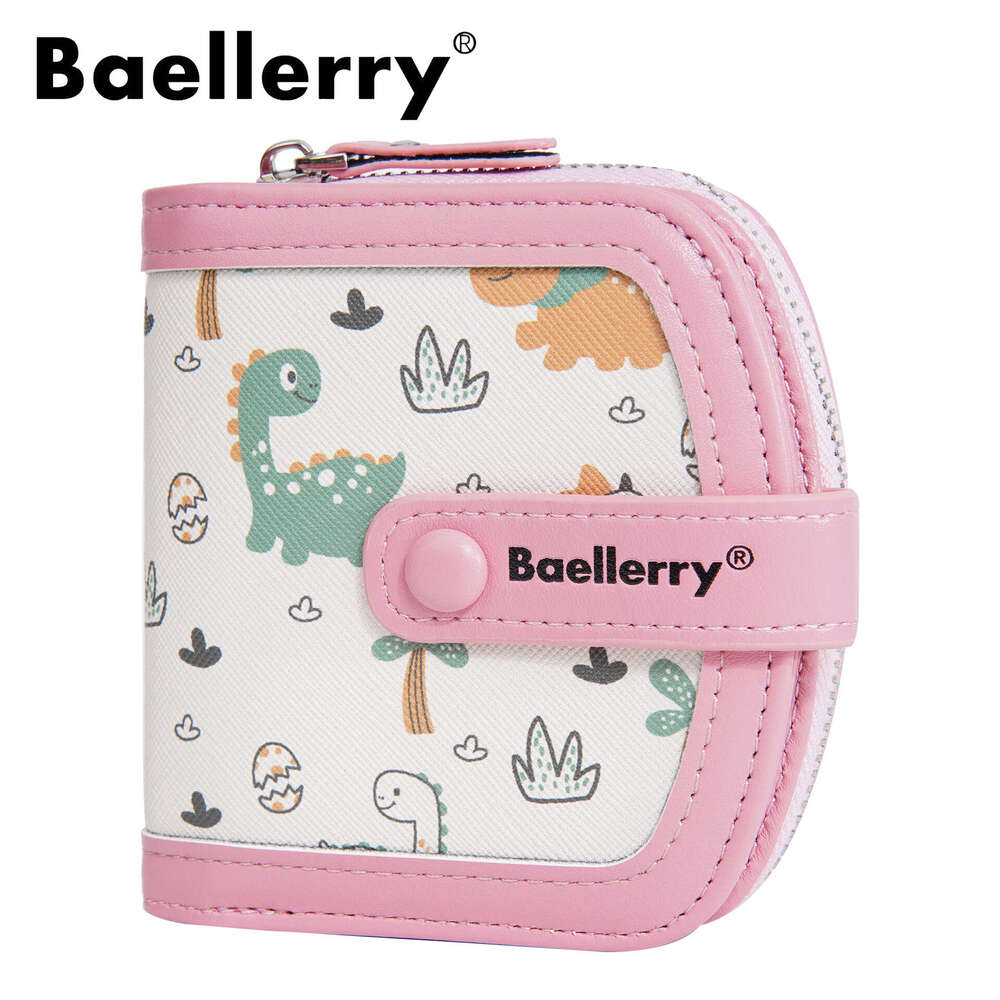 New Cute Dinosaur Print Women's Short Ins Style High-end Large Capacity Money Clip Wallet
