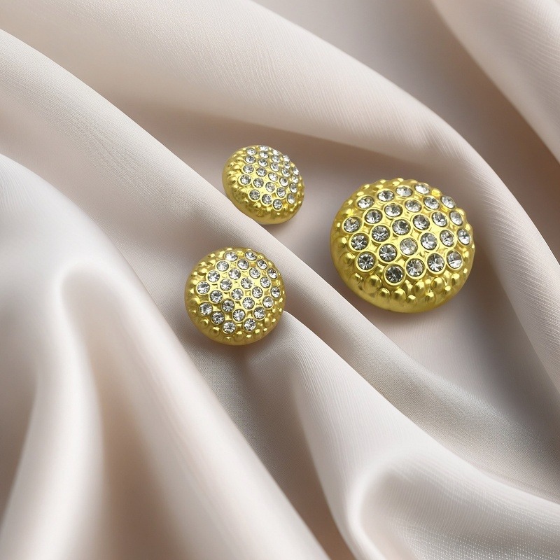 3 exquisite and high-end French style light luxury large diamond crystal round woolen coat, suit jacket dress, windbreaker dress, versatile hand sewn 