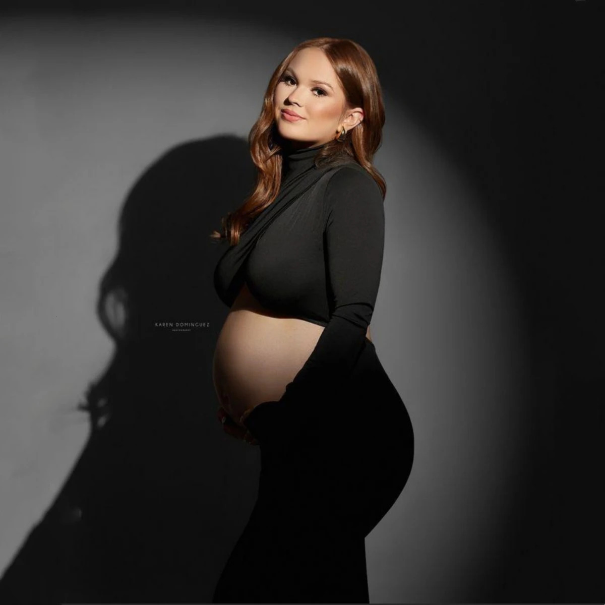 Full Sleeve Maternity Pography Long Dresses Stretchy Maternity Po Shoot Session Outfit 250530