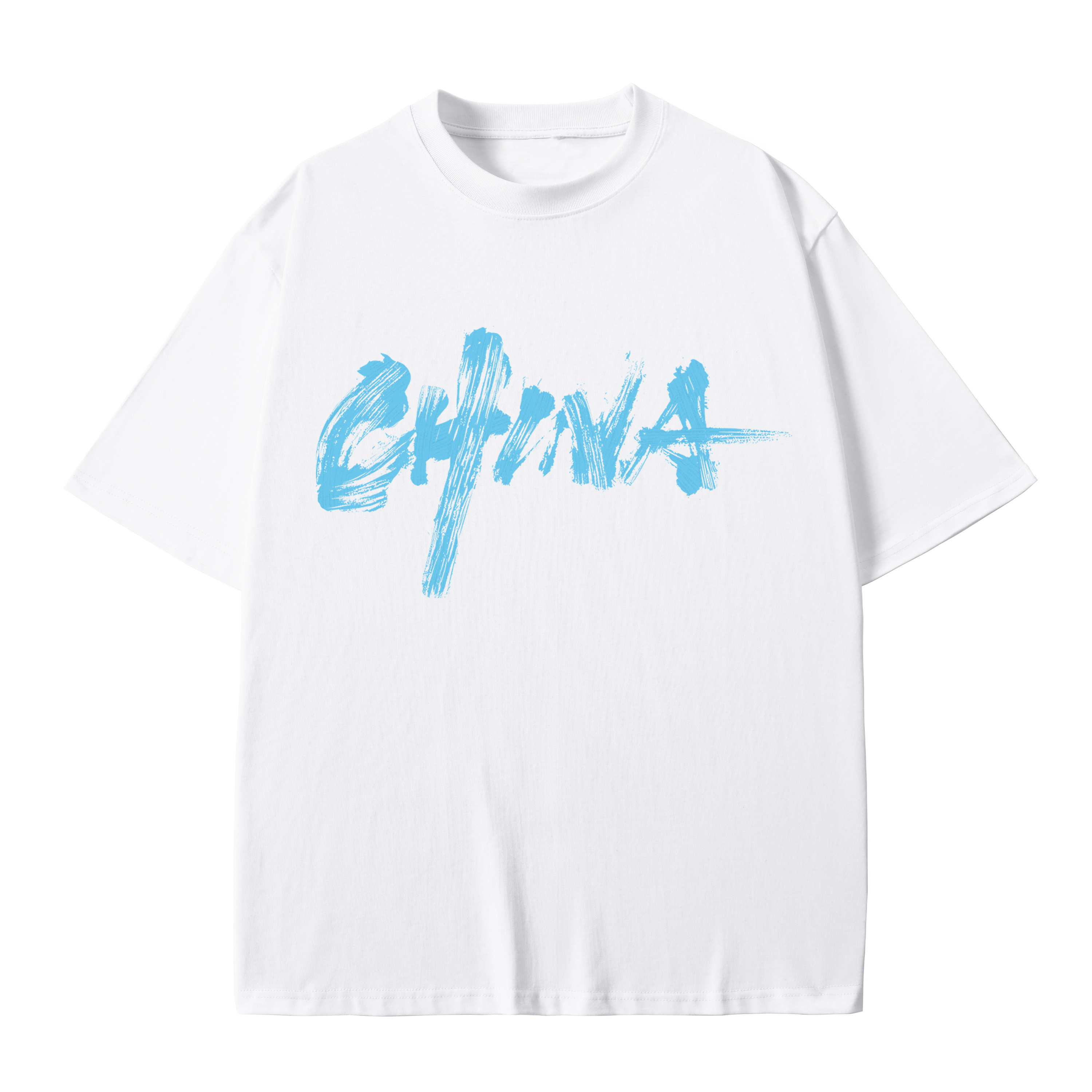 T-shirt men's top designer cotton T-shirt blue logo big Painting short sleeved clothing high-quality fashionable T-shirt BROADTRUE