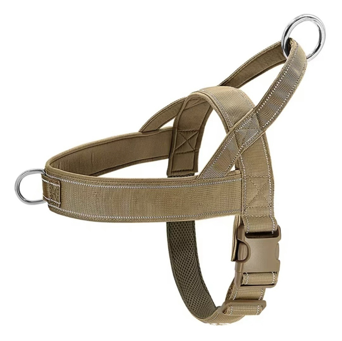 Reflective No Pull Dog Harness Vest for Medium Large Dogs, Adjustable Nylon Pet Harness with Front and Back Leash Clips