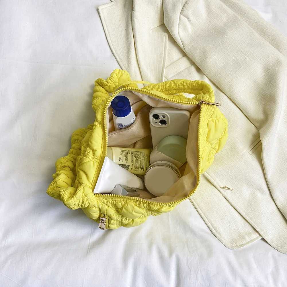 Women Ruched Quilted Cloud Bag Nylon Shoulder Bags for Women Handbags Tote Crossbody Messenger Bags Shopper Purses Clutch 2023 XJ250604