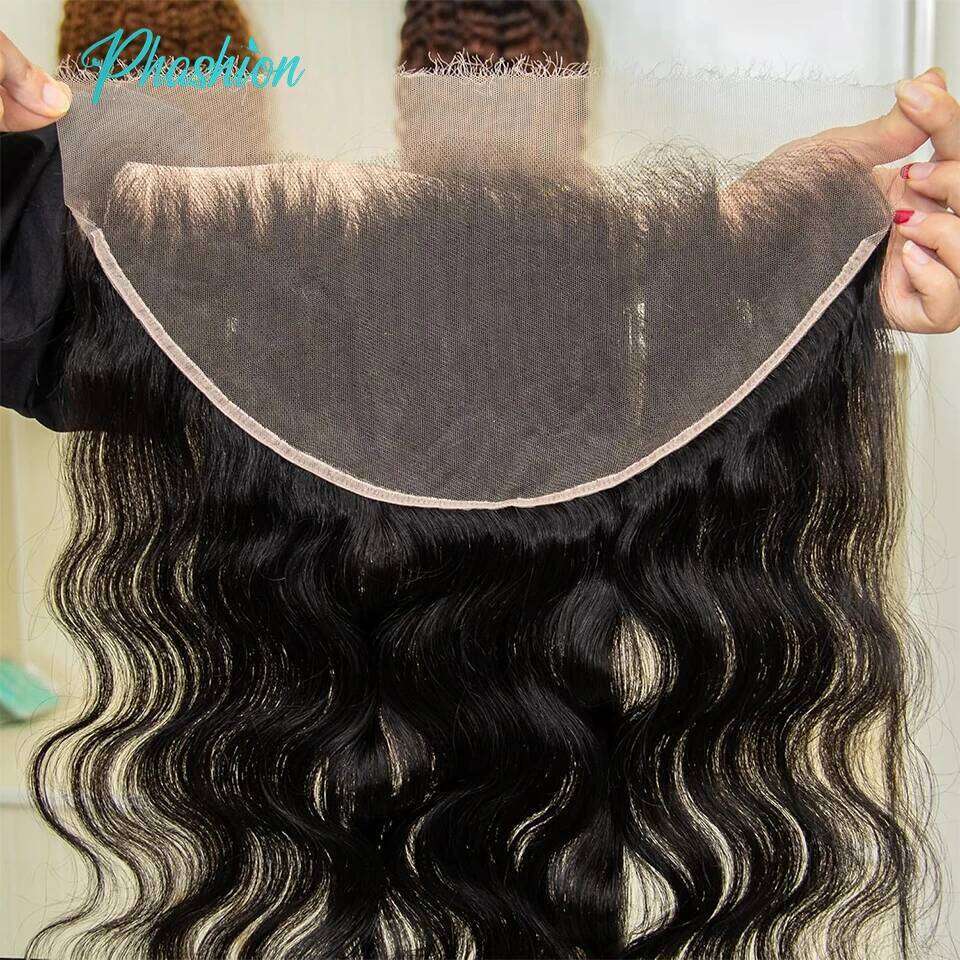 Phashion Real HD Full Long 13x6 Lace Frontal Only Kinky Curl Straight Loose Deep Water Wave Pre Plucked Swiss Closure Human Hair