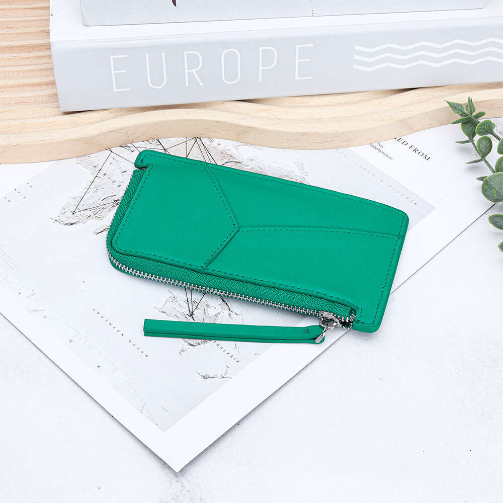 Genuine Leather Patchwork Coin Purse for Women, New Fashion Versatile Multi-Card Slot Short Wallet, Cowhide ID Card Holder