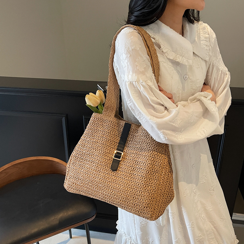 designer Niche Design Versatile Woven Bag for Women 2025 New Summer Fashion Large Capacity Commuter Straw Tote Bag