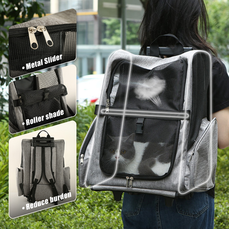 Pet trolley bag cat and dog travel bag cat trolley bagcat carrier bagdog backpack bag Two usage methods