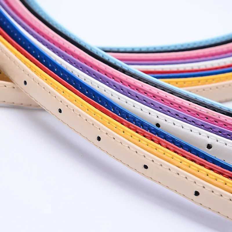 Children Candy Color Belts 1.2cm Super-thin PU Waistbands Simple Solid Color Casual Belts Girl Apparel Accessories W250604