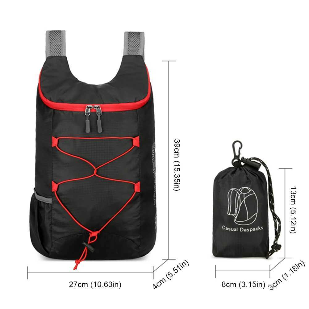 Outdoor Unisex Waterproof Foldable Backpack 10L Capacity Portable Camping Hiking Travel Daypack Leisure Men Women Sport Bags W250603