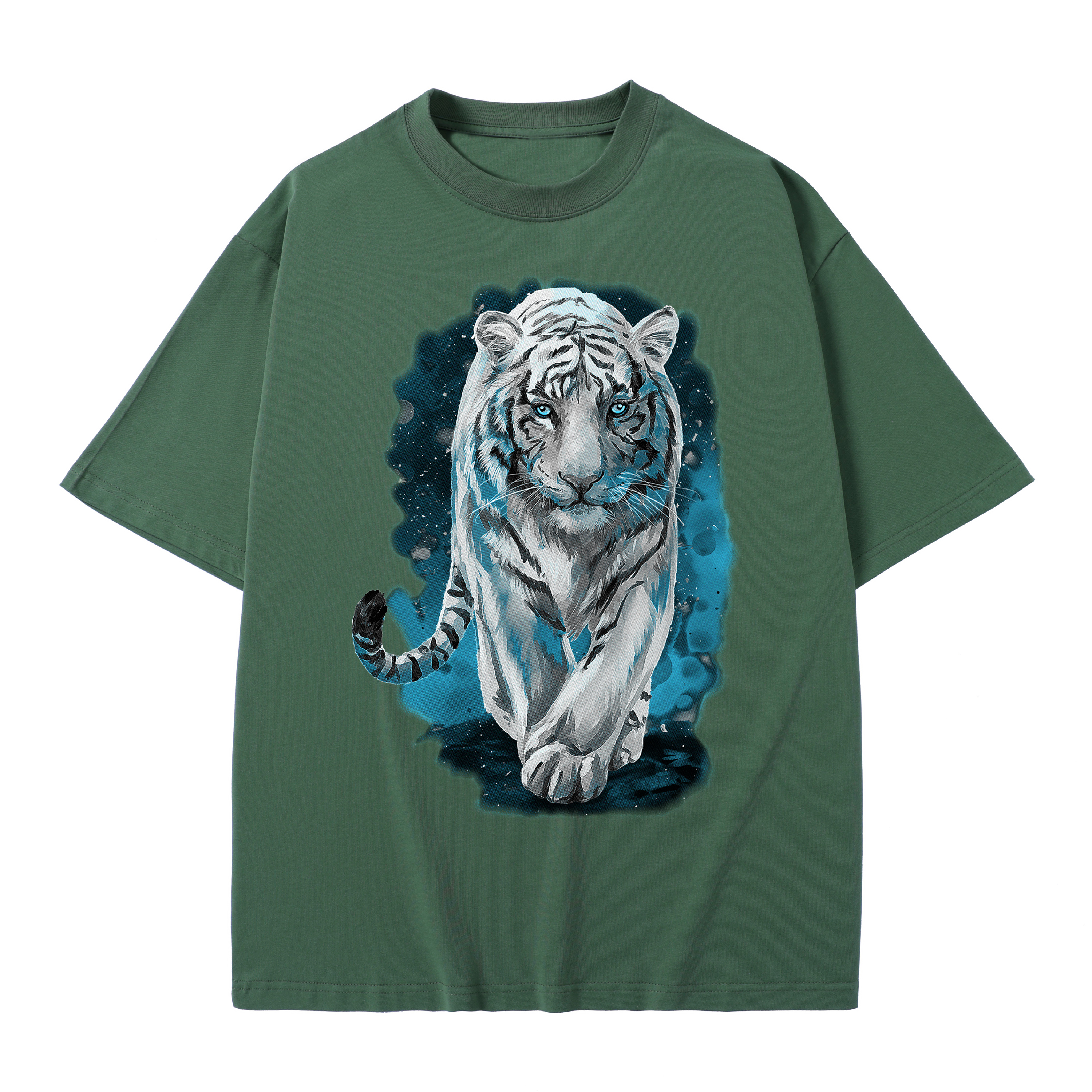 T-shirt men's top designer cotton T-shirt The Bengal tiger short sleeved clothing high-quality fashionable T-shirt BROADTRUE