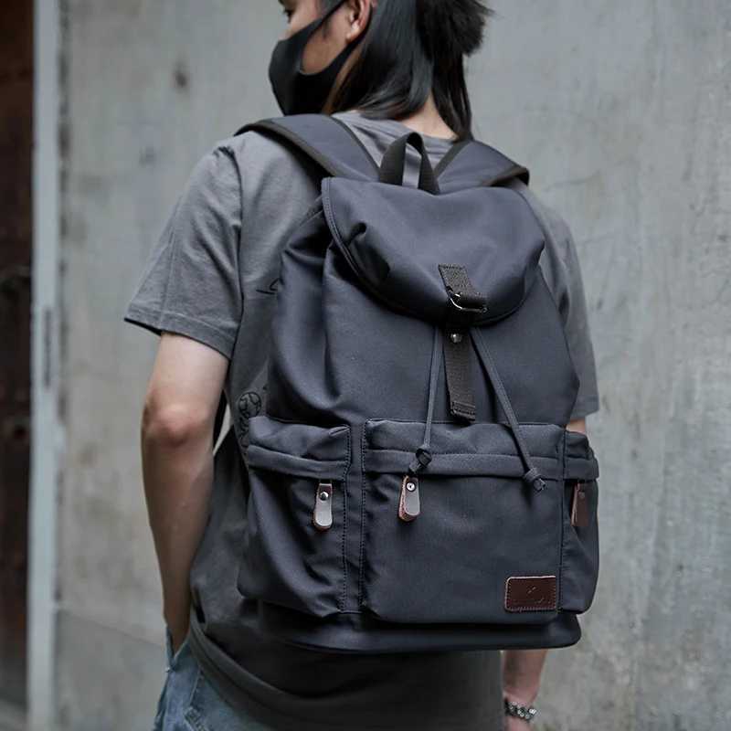 MOYYI Men Vintage Canvas Backpack Large Capacity 15.6inch Laptop Casual Bag For Commuter Travel Premium Durable Unisex BackpackW250603