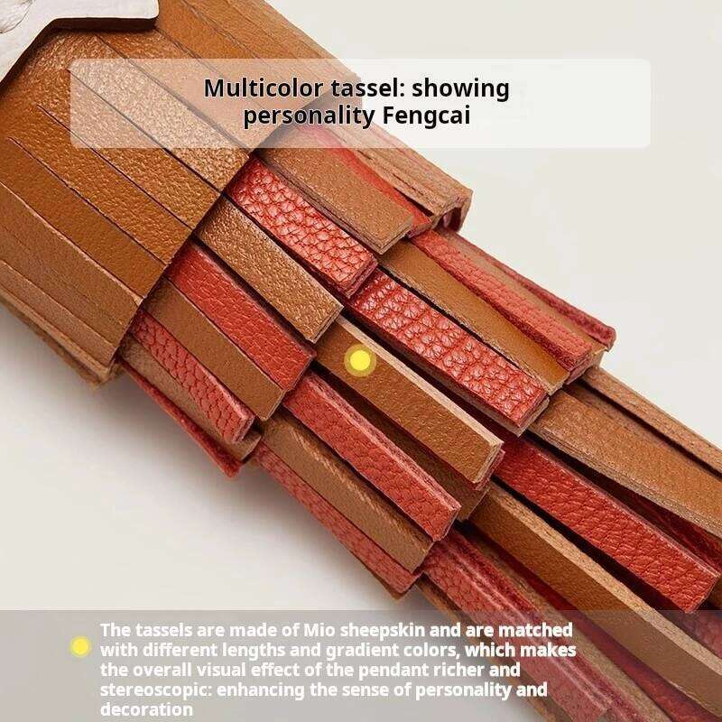 Women's Bags Designer Women's Wear Tassel Owl Charm Chouette Genuine Leather Cowhide Hand-Sewn Pandent Keychain Bag Accessories