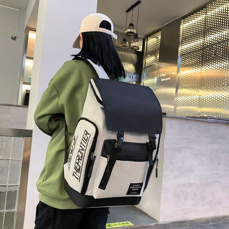 Large Capacity Casual for Students Travel Trendy Laptop School Backpack Double Shoulder Bag