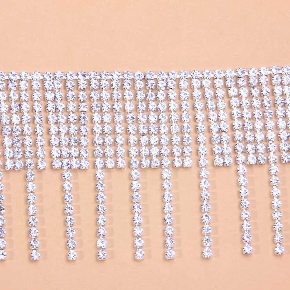 Shiny Rhinestone Irregular Tassel Anklet Bracelet Leg Chain Women Bare Foot Chain Summer Beach Accessories Multi Layer Anklet W250604