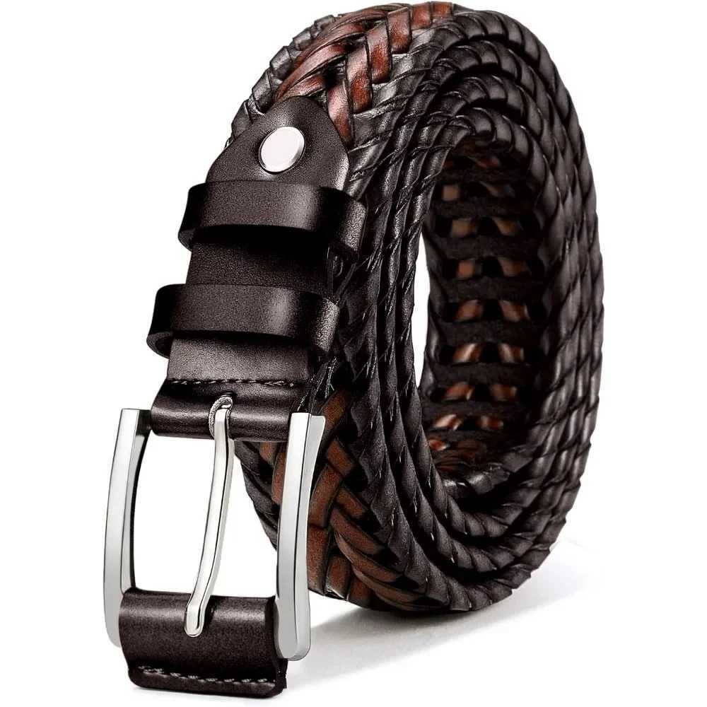 Belts Leather Woven Braided Belts for Gift Men Casual Jeans Golf W250604