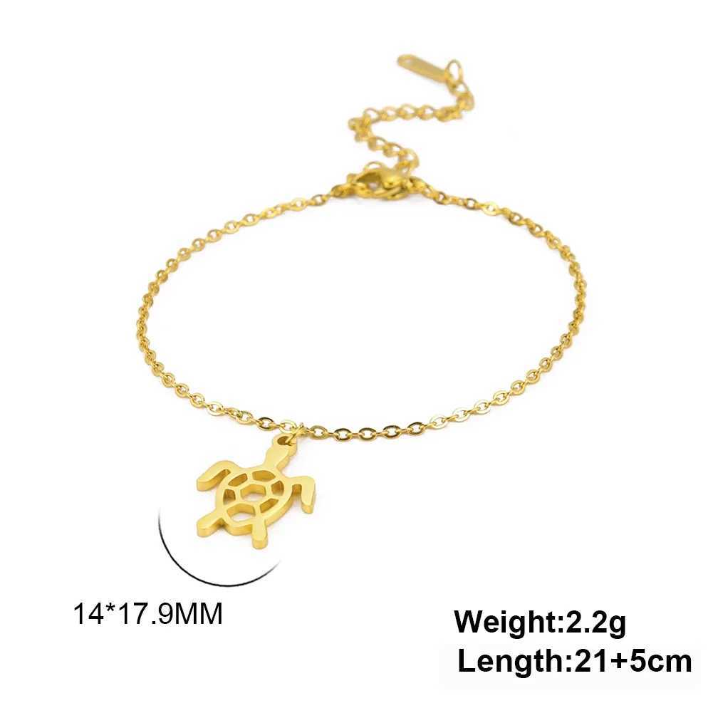 Cute Turtle Anklet Stainless Steel Animal Tortoise Bracelet on the Leg for Women Beach Summer Accessories Jewelry Gift W250604