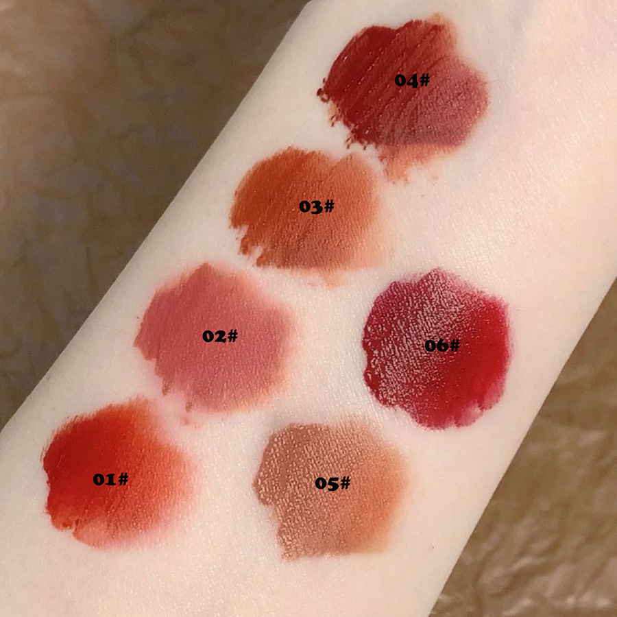 Love Bear Lip Glaze Set 6pcs set Lip Glaze Matte Velvet Lipstick Lip Clay Texture Lip Colour for Students DH1003
