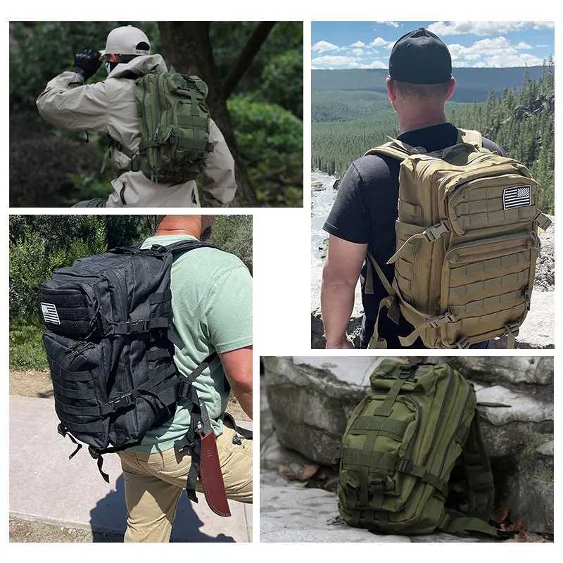 45L/25L Tactical Backpack Mens Travel Large Capacity Rucksacks Men Waterproof Outdoor Sports Multi-functional BagsW250603